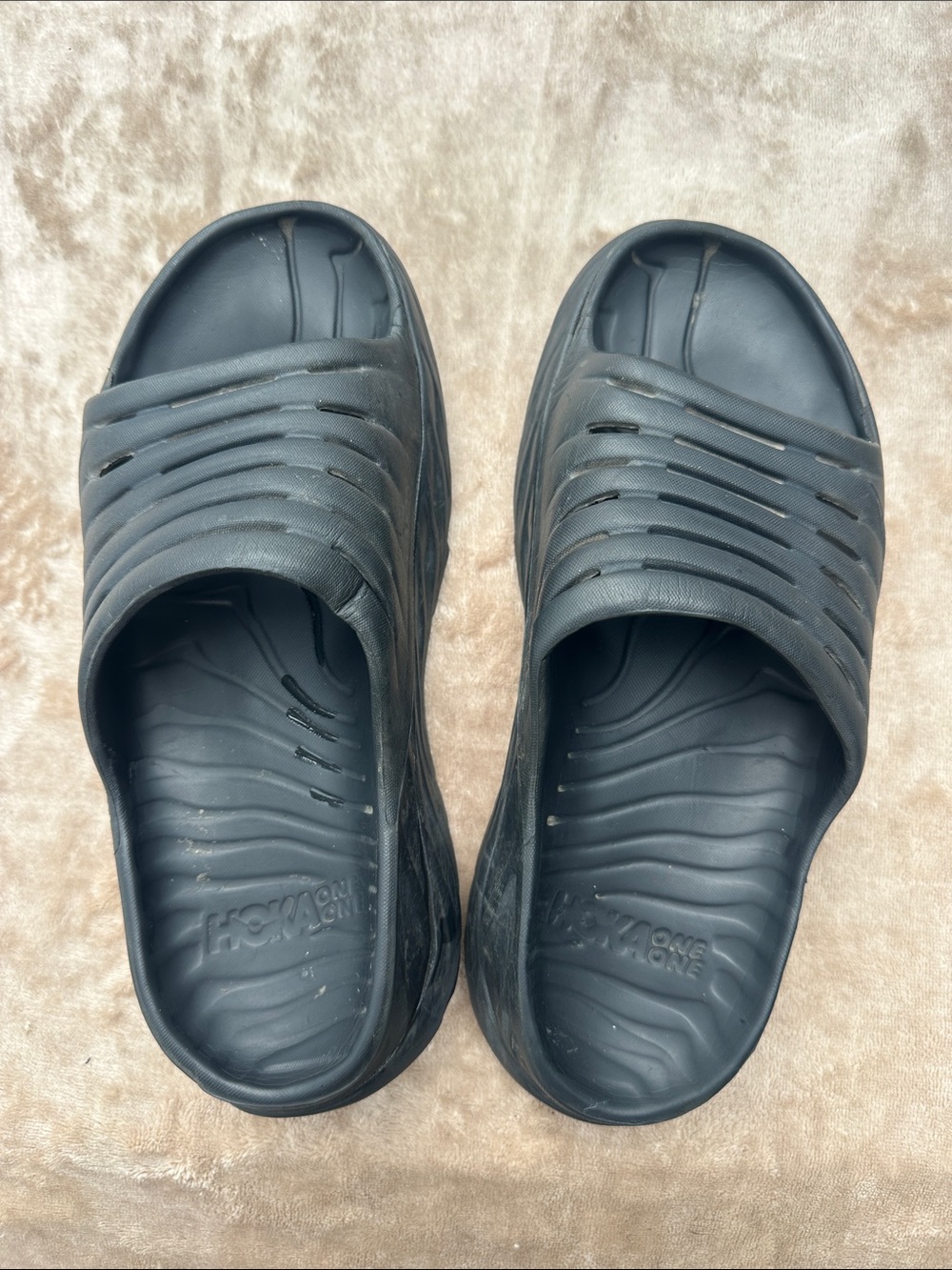 Hoka One One Women's Black Slide Sandals — Cushioned Foam Slip-Ons